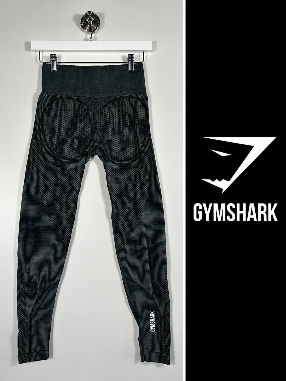 Gymshark Seamless High-Waisted Leggings – Black/Grey – Size M